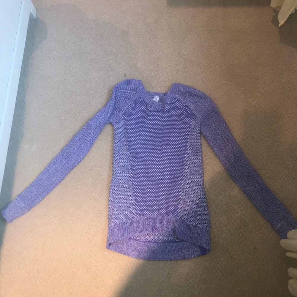 Ivivva girls size 12 purple and white sweater
